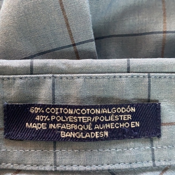 Arrow blue check classic fit short sleeve men’s shirt size M - Picture 9 of 10